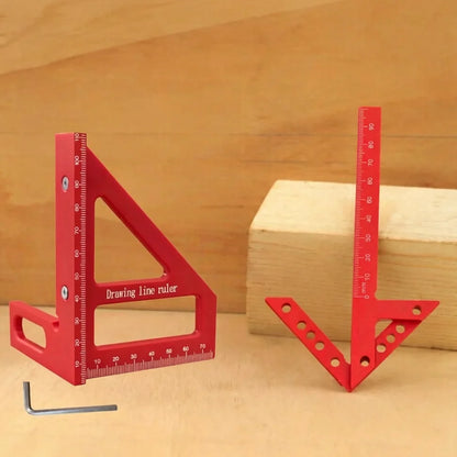 1/2PCS Woodworking Marking Tool Set,Center Line Scriber&45/90° Layout Square, Multi-Angle Plastic Measuring Gauge for Carpenters