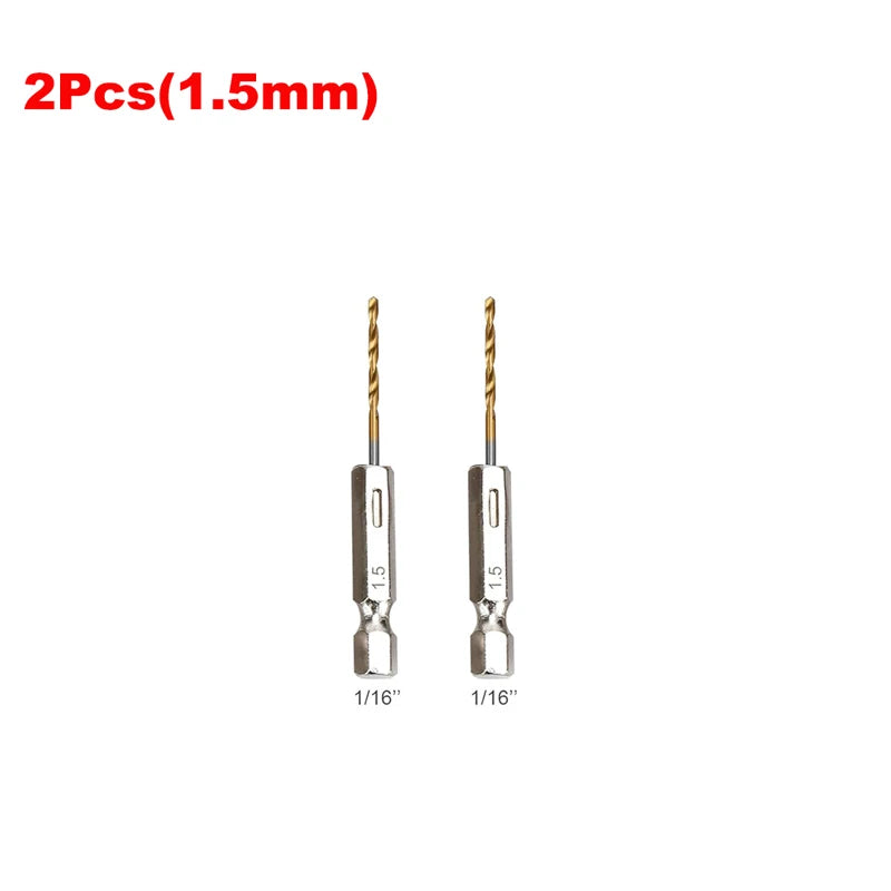 13PCS 1.5mm-6.5mm Drill Bit Set Titanium Coated High Speed Steel Hex Shank Hole Opener For Wood Plastic Aluminum