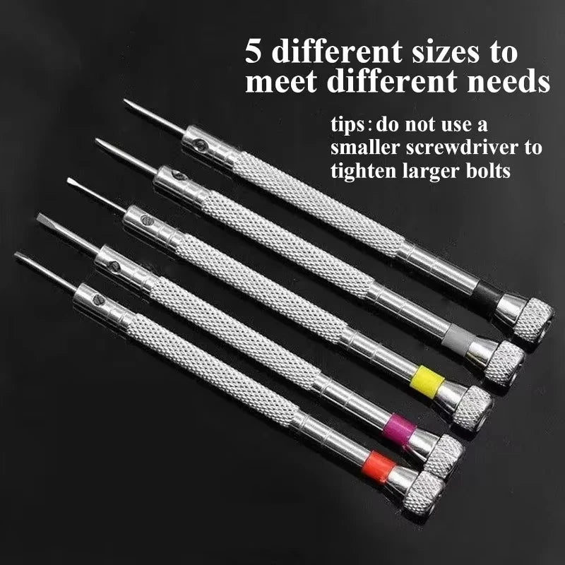 5 Pcs Precision Screwdriver Set for Watch Eyeglasses Jewelry Repair Waterproof Wear-Resistant Portable Hand Tools