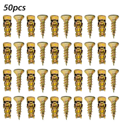 30/50/100pcs 6x14mm Short Expansion Screws Set Cabinet Door Hinge Stripped Thread Repair Screws Wall Anchors Fixer