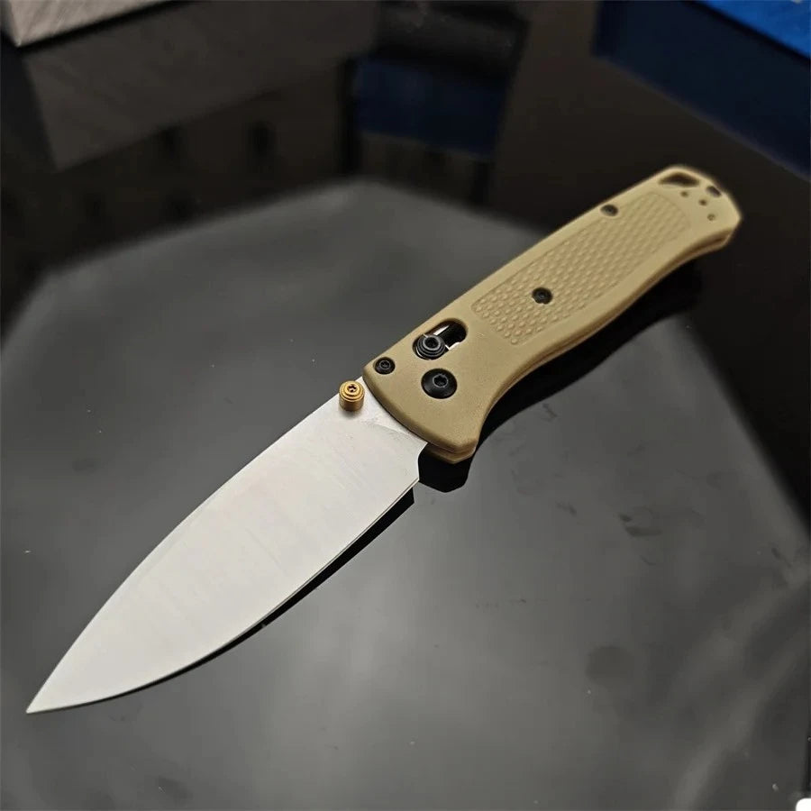 Bugout AXIS Lock BM 535 Folding Knife 440C Blade Nylon Fiber Handle Pocket EDC Outdoor Camping Knife Black Blade / White Blade