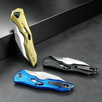 7650 Folding Knife CPM154 Blade Aluminum Handle EDC Portable Outdoor Multi-functional Practical Tool Hiking Camping Mountaineering Wild Exploration Carry Gear
