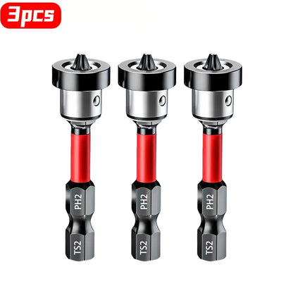 1/3/5pc Magnetic Drywall Screw Setter Bits PH2 Positioning Bits with Removable Aluminum Collar for Sheetrock Plasterboard Screws