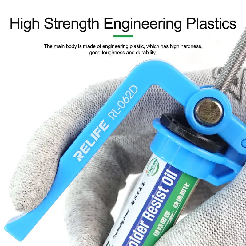 RELIFE RL-062D Manual Labor-saving Glue Booster for 5-10CC Syringe Soldering Oil High Strength Solder Mask Propulsion Tool