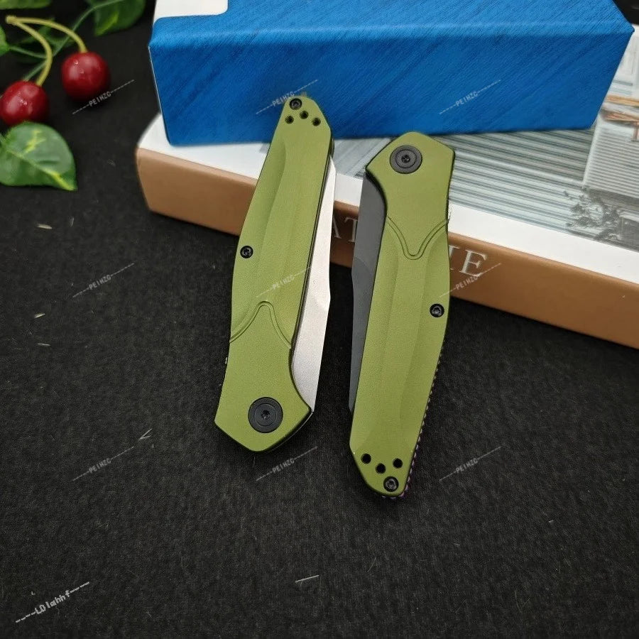 9400 Aluminum Handle Folding Knife V-shaped Knife Grinding, Single-handed Operation- Practical Cutting Knife High-hardness D2 Blade - Daily Portable Fruit Knife - Essential Cutting Knife for Outdoor Camping and Exploration