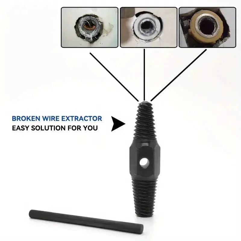 1Set Dual Purpose Pipe & Faucet Screw Extractor Tool for Removing Broken Stripped Or Damaged Bolts Home Repair Kit