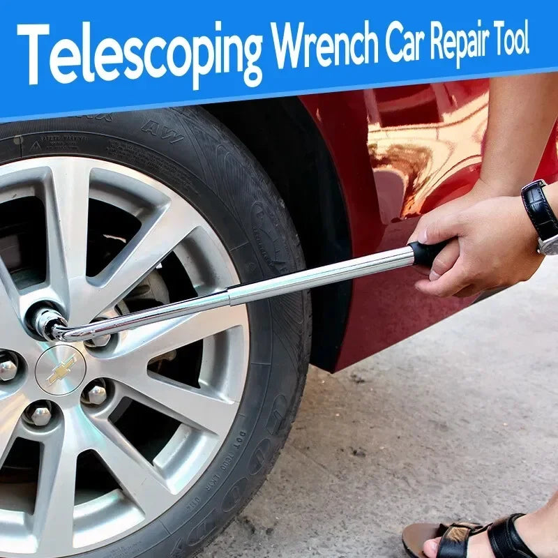 New Extendable Wheel Brace Wrench Telescopic with Socket Tyre Nut Set 17mm 19mm 21mm 23mm For Car Repairs Tools Kit