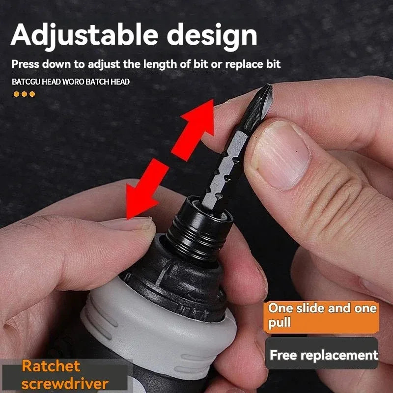 Dual-Purpose Ratchet Screwdriver Set Short Radish Head High Hardness Labor-Saving Home Repair Tools for DIY Projects