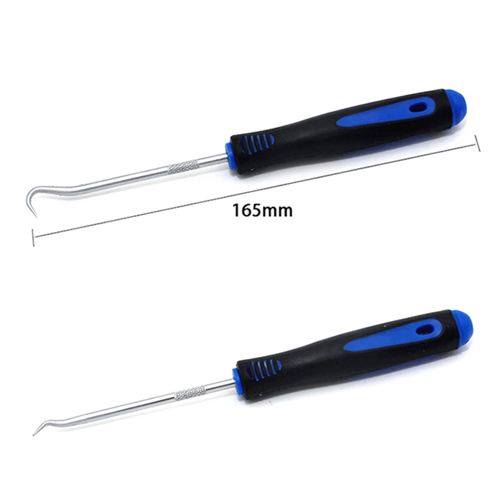 4PCS 165mm Blue Car Oil Seal Screwdriver Set Hose Removal Hook Set O-Ring Seal Gasket Puller Remover Pick Hooks Repair Tools