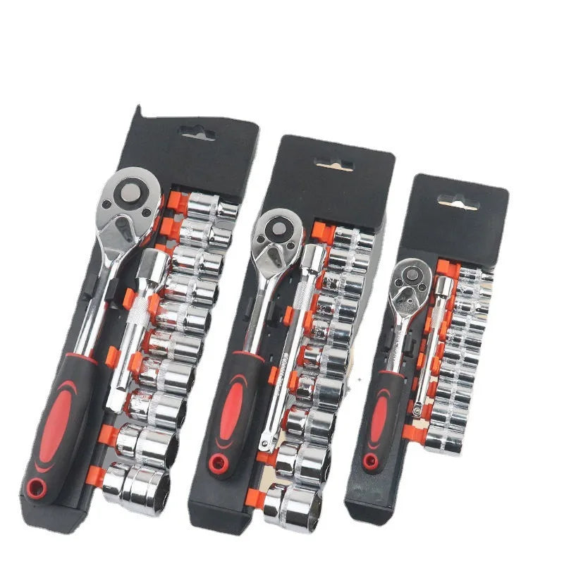 Socket Wrench Complete Set of Repair Tools, Household Quick Ratchet Wrench, Socket Bracket Set, Combination Hardware Tools