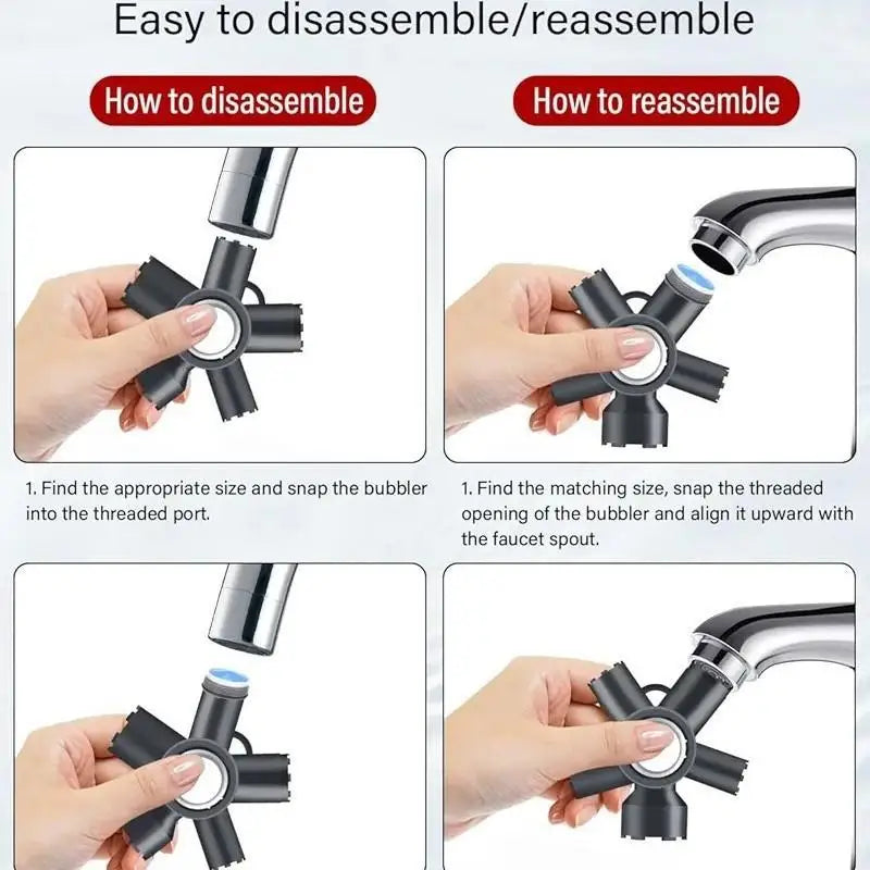 2026 NEW Multifunctional 10 In 1 Faucet Aerator Key 1Pcs ABS Removal Tool For Round Cut Edge Aerator With Housing Disassembly