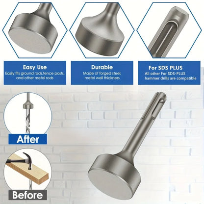 Steel Sds Plus Electric Hammer Drill Driver, Round Handle Chisel Socket, Durable Structure, Compatible with Hammers, Basic Work