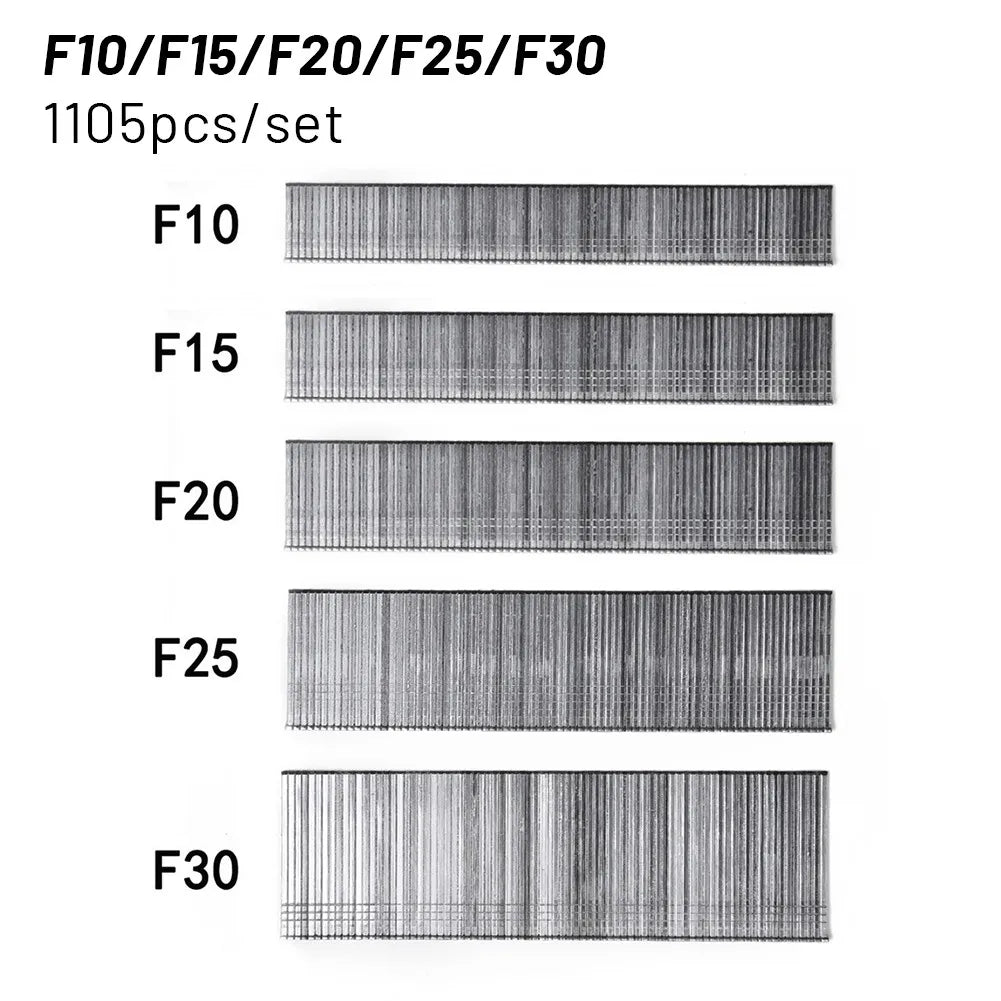 1105Pc Staples Straight Brad Nails F15/F20/F25 F30 For DIY Gardening Woodworking StainlessSteel Nail Nailer Staple Hardware Tool