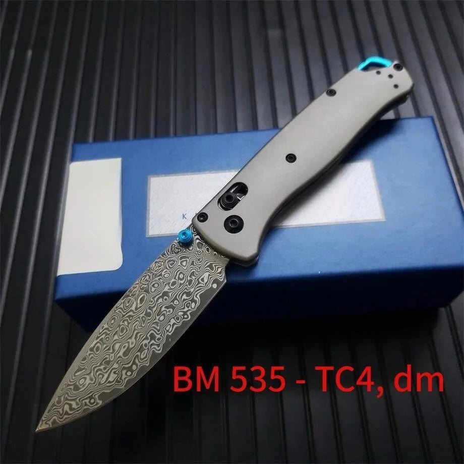 BM 533/535 Bugout Damascus Folding Knife Outdoor Camping Hiking Cutting Tools EDC Fishing Knife Gift for Men