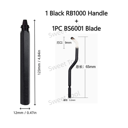 Deburring Tool Metal Handle with 1/10/11 Swivel Blades Burr Removal Reamer Tool for Plastic Metal Copper PVC Resin 3D Printing