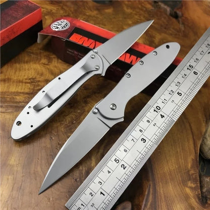 KS Leek 1660 Aluminum Folding Knife with 8Cr13Mov Blade Window Breaker Self-defense and Protection Tool Outdoor Fishing Knife