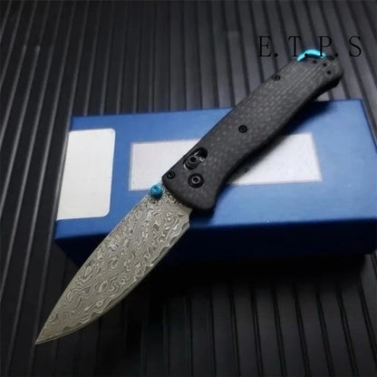 Lock Knives BM 535 Bugout Folding Pocket Knife Damascus Steel Carbon Fiber Handle Hunting Outdoor Knife Camping Survival Tools