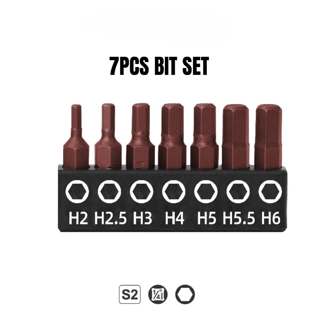 1/4 (6.35mm) Hi-Spec Ratchet Screwdriver Bit Set Multifunctional Magnetic Bit Driver Holder Handle Slotted Hex Torx Phillips Bit