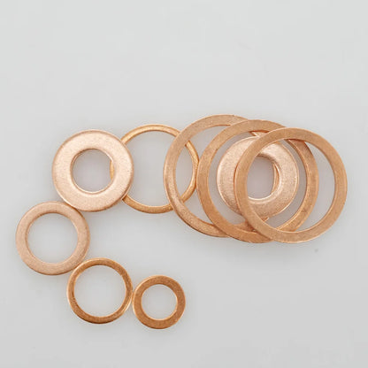 Copper Oil Plug Washers M5-M24 for Motorcycle Sump Sealing