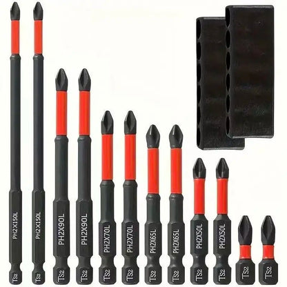 Anti Slip Bits Magnetic Screwdriver Bit Set S2 Alloy Steel Impact Resistance Bits-3/6/12Pcs Suitable for Electric Drills
