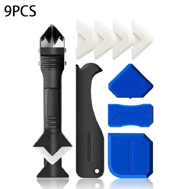 5 in 1 Multi-function Scraper Tool Sealant Finishing Tool Caulk Remover & Glass Glue Angle Scraper for Bathroom Kitchen Floor