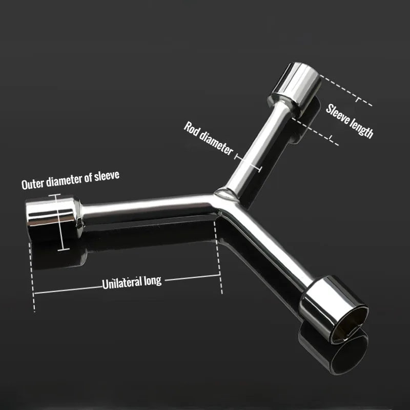 Household Triangular Socket Wrench Pragmatic Y-type Tri-fork Wrench Three-prong Wrench Bicycle Household Disassembly Repair Tool