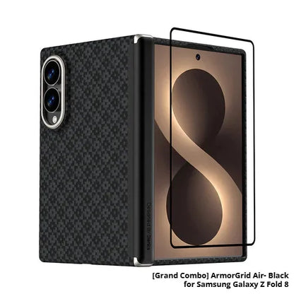 Benks ArmorGrid Air for Samsung Z Fold 8 Black Case Front Frame Built with Kevlar Hinge Protection Screen Protector Ultra Slim