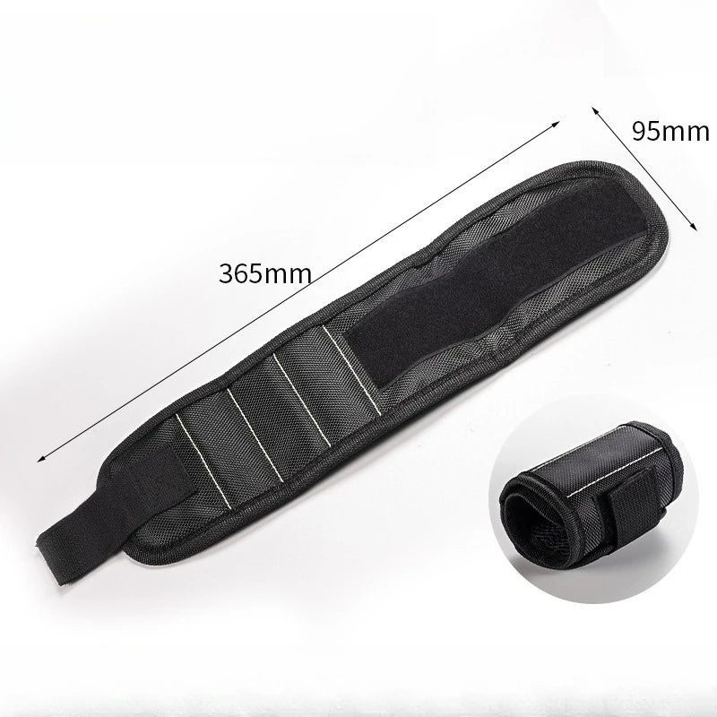 3 Rows 9 Magnets Strong Magnetic Wristband, Portable Powerful Magnet Wrist Tool Holder for Screws Hardware Repair