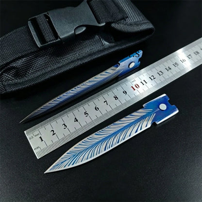 Blue Troodon Knife Outdoor Hunting Survival Tool Multifunctional Pocket Folding Knives with Nylon Sheath