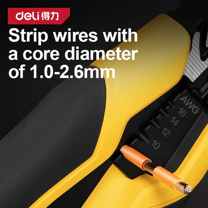 Deli Industrial Grade Wire Pliers Sharp Large Opening Multifunctional Stripping Pliers Manual Hardware Tools