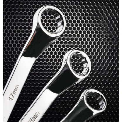 6pc Double Head Plum Blossom Wrench Set, 45° Angle, High-Carbon Steel