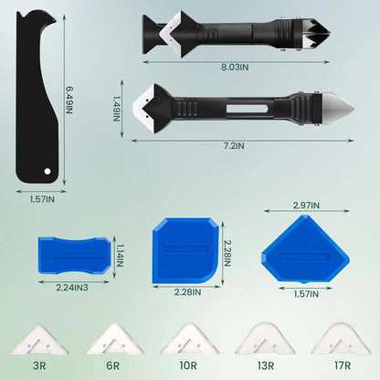 9 in 1 9pcs Silicone Remover Sealant Smooth Scraper Caulk Finisher Grout Kit Tools Floor Mould Removal Hand Tools Set