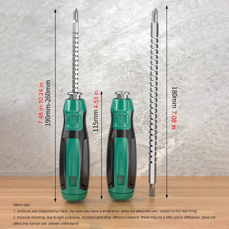 Double Head Telescopic Screwdriver Dual-purpose Slotted Phillips Nut Key SL PH Screw Driver Home Repair Maintenance Hand Tools