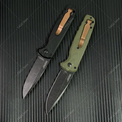 4300BK-02 CLA Folding Pocket Knife - 3.4" CPM-Magnacut DLC Blade, G10 Handle with Pocket Clip, EDC Outdoor Tool