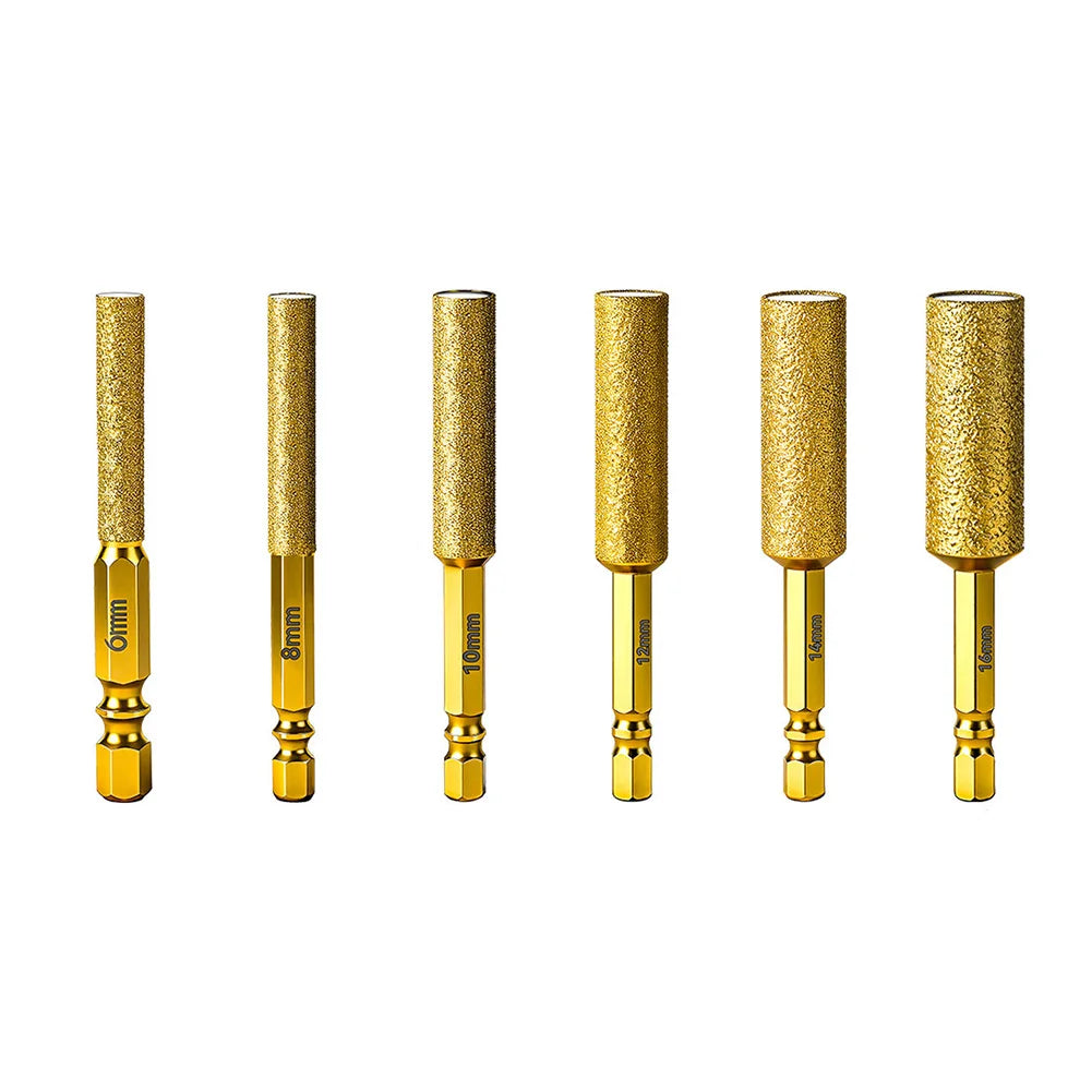 6pcs 6/8/10/12/14/16mm Hexagonal Shank Core Drill Bit For Tile Granite Marble Concrete Dry Drilling Tools