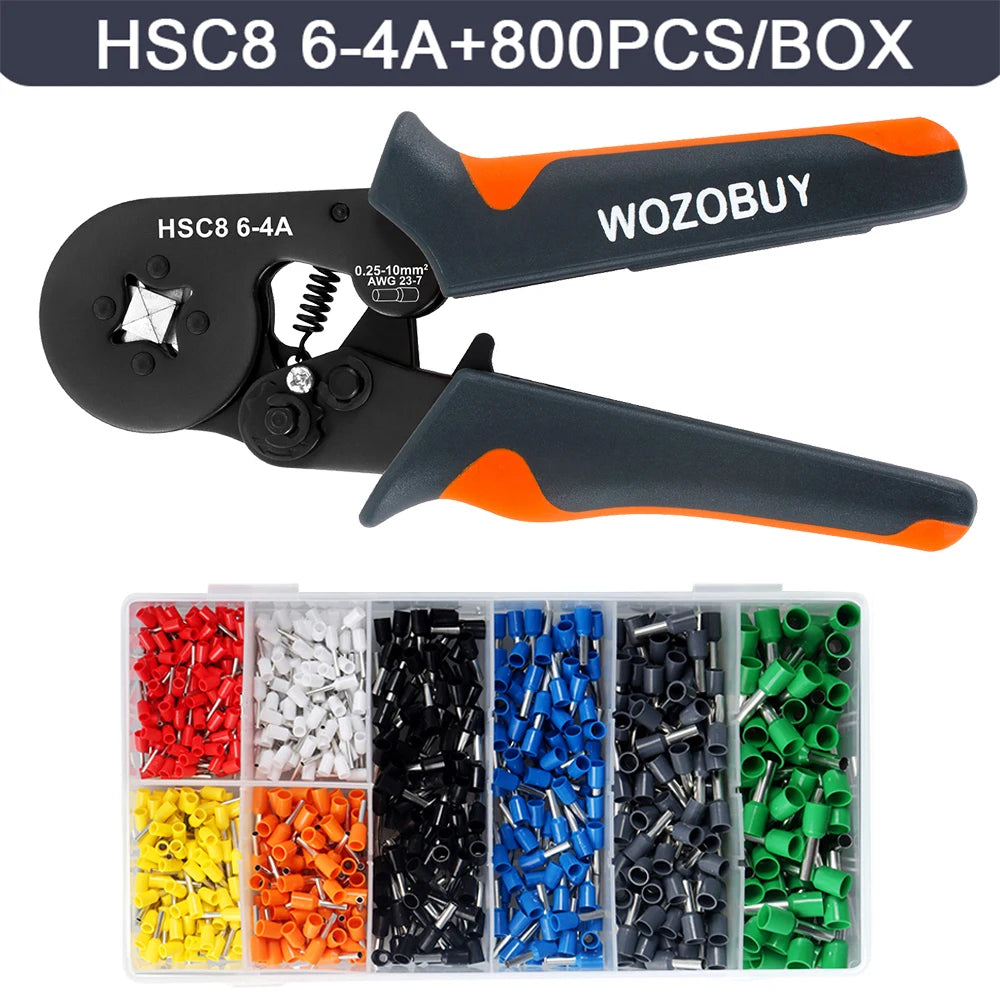 Ferrule Crimping Tool or Tool Kit,HSC8 6-6A/6-4A Ratchet Mini Electrical Clamp,for Tubular Terminal,WOZOBUY Brand Hardware Tool