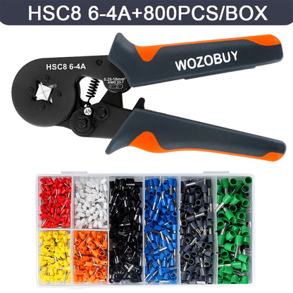 Ferrule Crimping Tool or Tool Kit,HSC8 6-6A/6-4A Ratchet Mini Electrical Clamp,for Tubular Terminal,WOZOBUY Brand Hardware Tool