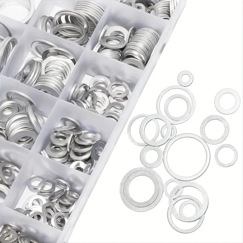 200-Piece Drain Plug Gasket Set, 7 Sizes Aluminum Crush Washer Combination Set, Automotive, Crush Washer Oil Drain Plug M6 M8 M10 M12 M14 M16