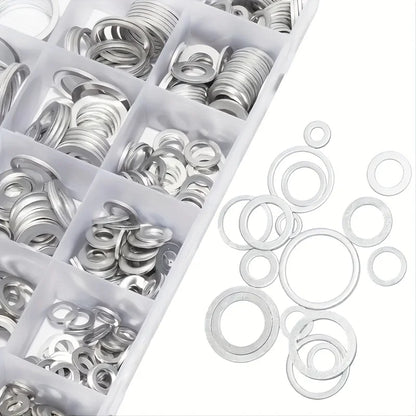 200-Piece Drain Plug Gasket Set, 7 Sizes Aluminum Crush Washer Combination Set, Automotive, Crush Washer Oil Drain Plug M6 M8 M10 M12 M14 M16