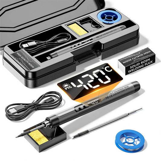USB Rechargeable Mini Soldering Iron  Adjustable Temperature Soldering Tool with Accessories, Perfect for DIY Projects & Repairs