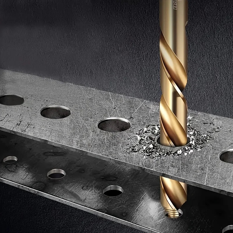 6Pcs Step Drill Bit Set 1-6mm With Gold Oxide Coating, Professional For Stainless Steel & Hard Metal