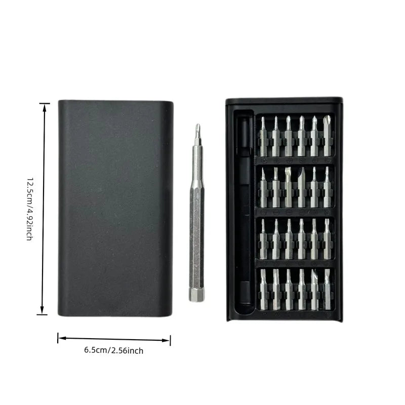 25-in-1 Mini Screwdriver Set with Flathead, Phillips, and Bits - Ideal for Electronics, Mobile Phones, Computers, Glasses, Watch