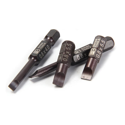 PB Swiss Tools 1/4 Inch Nano-Coated Precision Screwdriver Bit Set for Slotted Screws Cordless Electric Screwdriver Accessories