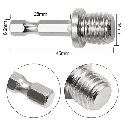 M14 Drill Adapter 1/4 Hex Shank Drill Adapters Screw Thread Connecting Rod Angle Mill Handle Polishing Grinder Electric Tool
