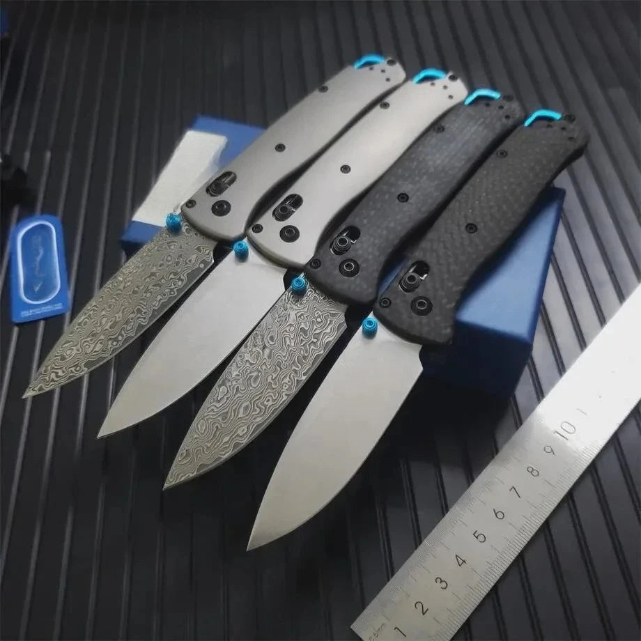 BM 533/535 Bugout Damascus Folding Knife Outdoor Camping Hiking Cutting Tools EDC Fishing Knife Gift for Men