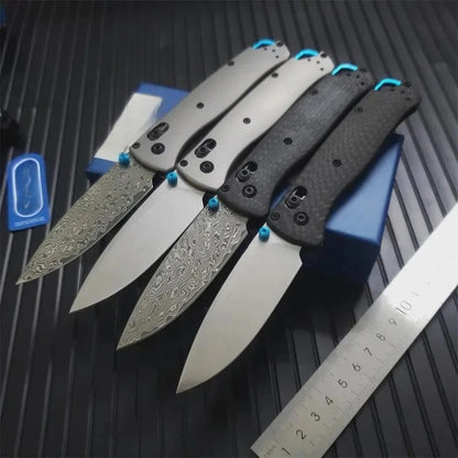 BM 533/535 Bugout Damascus Folding Knife Outdoor Camping Hiking Cutting Tools EDC Fishing Knife Gift for Men