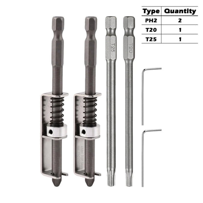 iLMH Spring-loaded Screw Holder Bit, Anti-Drop Screw Fixing Bit Power Tool Accessories, Drill Bit Holder for PH2 T20 T25 Screw
