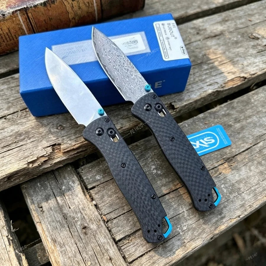 BM 535 Bugout Ax Lock Folding Knife, S90V / Damascus Blade Outdoor Camping Hiking EDC Fishing Knife Jungle Adventure Tool Gift
