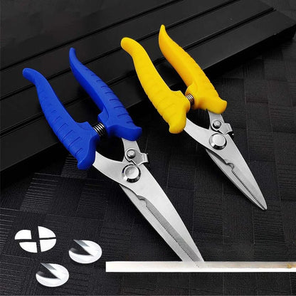 1pc Heavy-Duty Stainless Steel Scissors Precise Metal Sheet Cutting, PVC Pipe Cutting, And Industrial-Grade Shearing - Durable