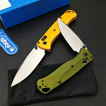 BM535BK-07 Bugout Axis Lock Folding Knives D2 Blade with Aluminum Handle Drop Point Blade Outdoor Camping Hunting Pocket Knives